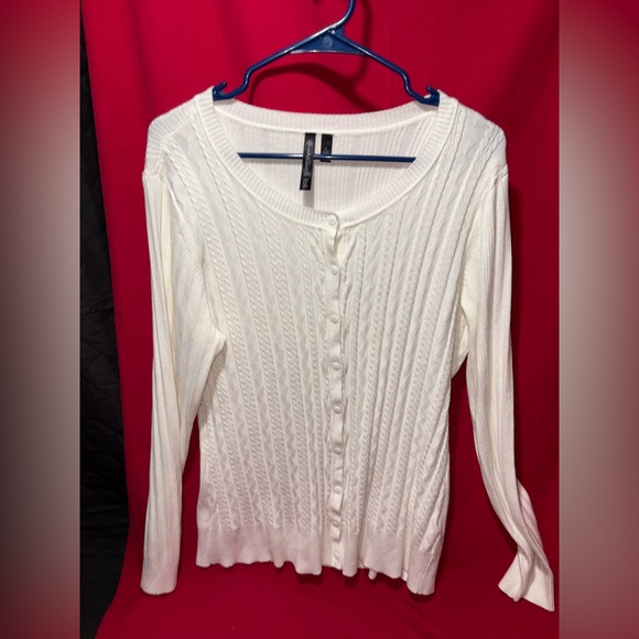 Allie & Rob White Cardigan Sweater - Picture 1 of 5